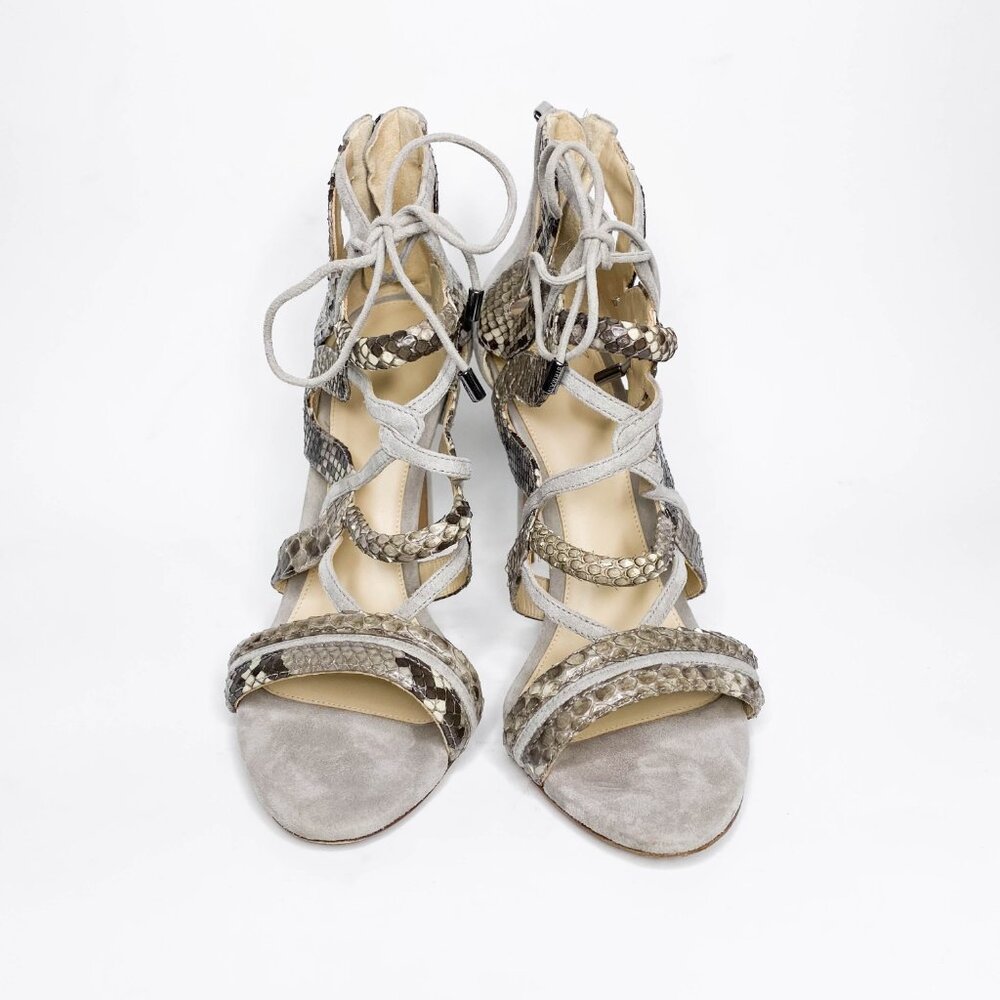 Alexandre Birman Python And Suede Sandals - image 3